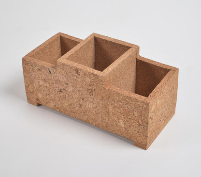 Classic Rectangular Cork Multi-Pen Holder-1