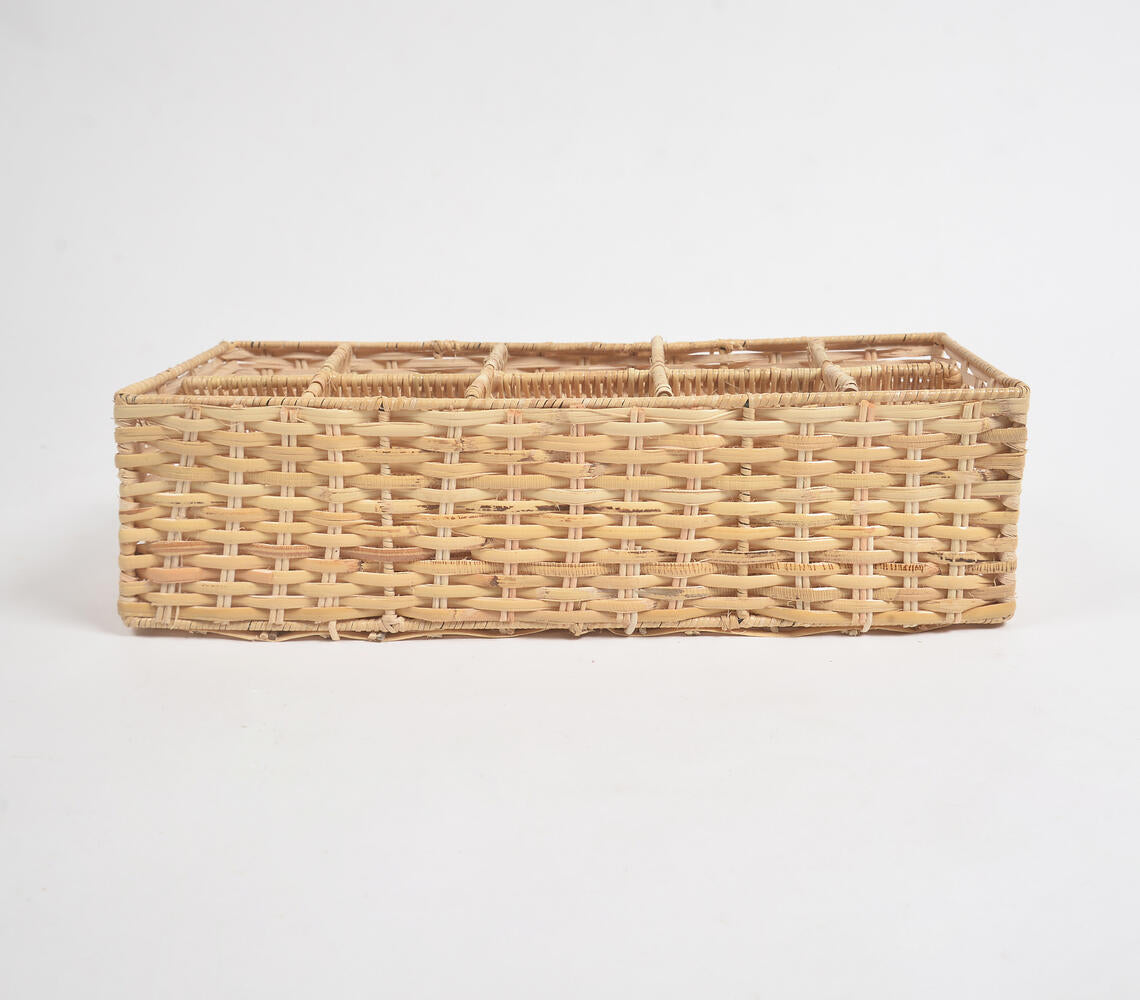 Handwoven Cane Eco-Friendly Table Organiser-1