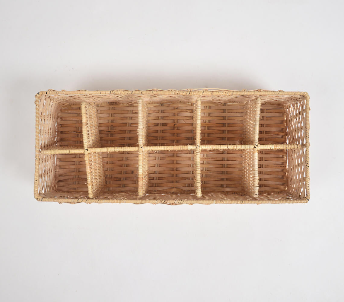 Handwoven Cane Eco-Friendly Table Organiser-3