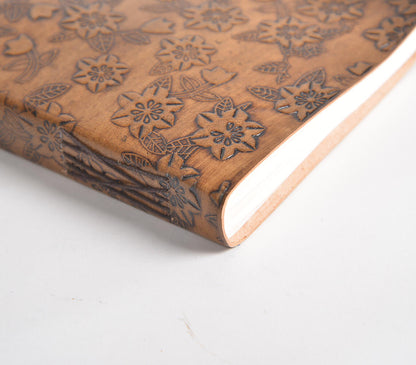 Embossed Floral Leather Diary-2