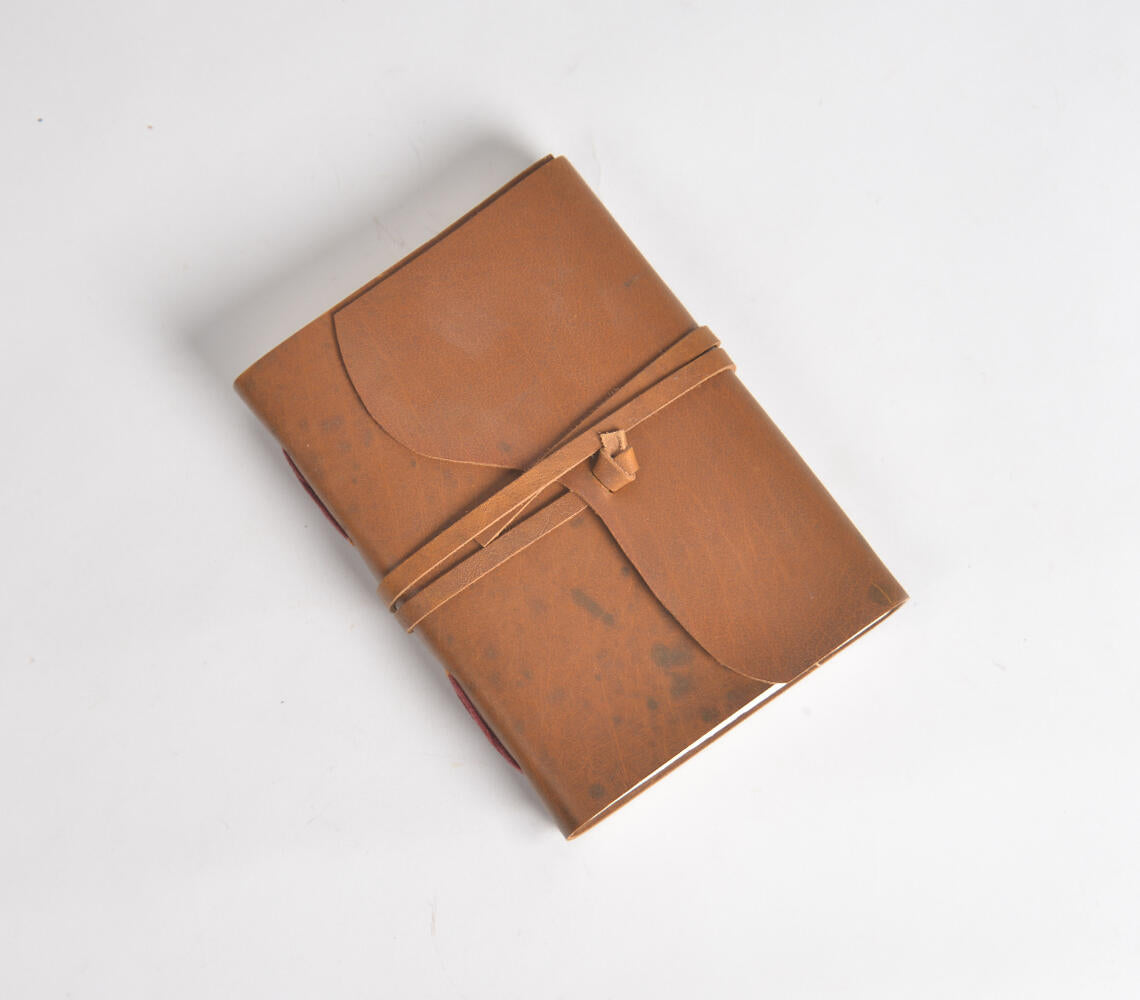 Hand Cut &amp; Bound Leather Diary Q2-0