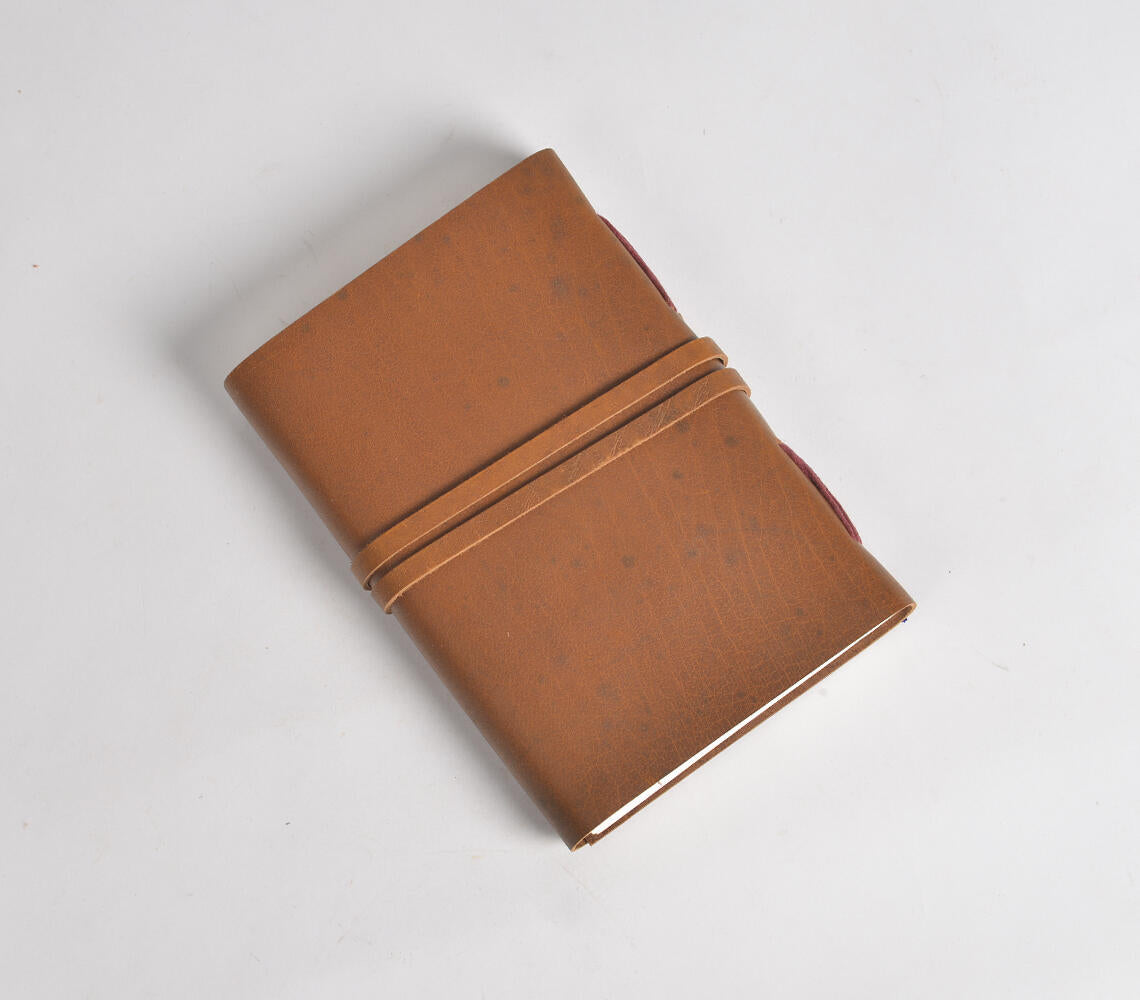 Hand Cut &amp; Bound Leather Diary Q2-1