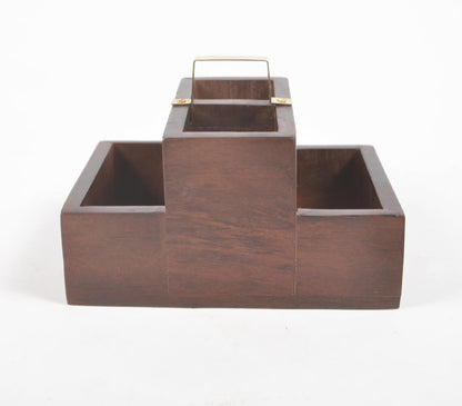 Raw Wooden 4-Slot Desk Organizer-2