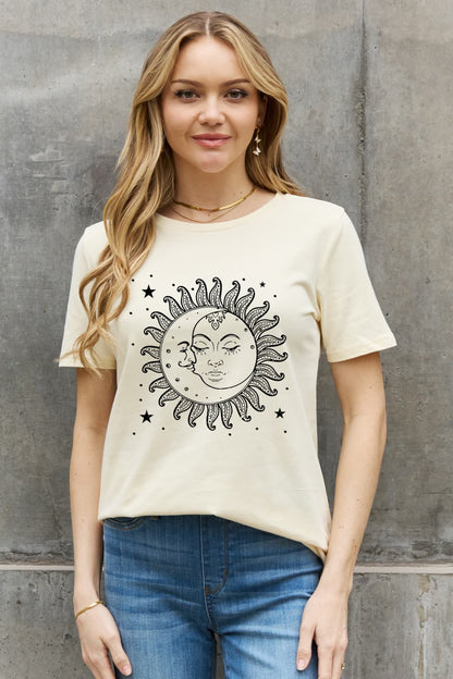 Simply Love Sun and Star Graphic Cotton Tee