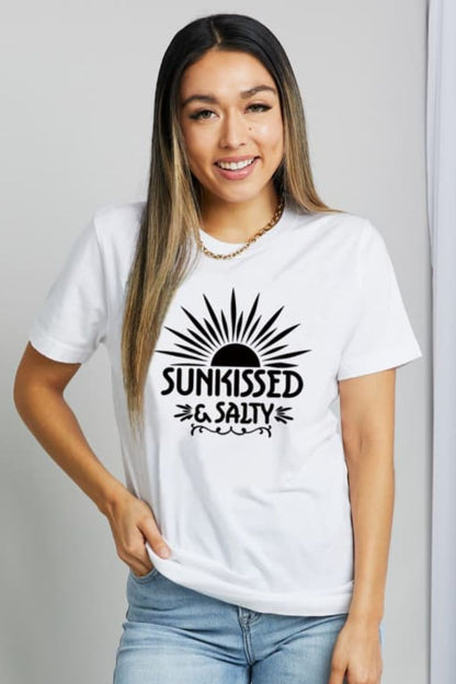 Simply Love SUNKISSED &amp; SALTY Graphic Cotton T-Shirt