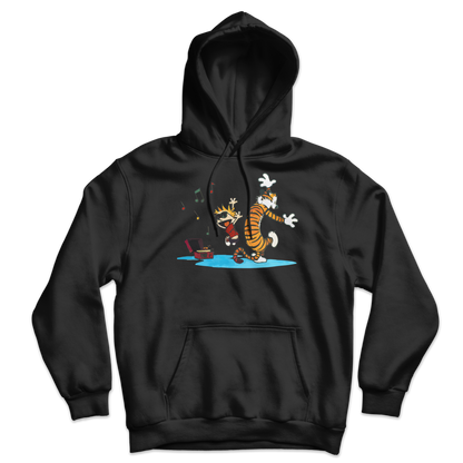 Calvin and Hobbes Dancing with Record Player Unisex Hoodie-9