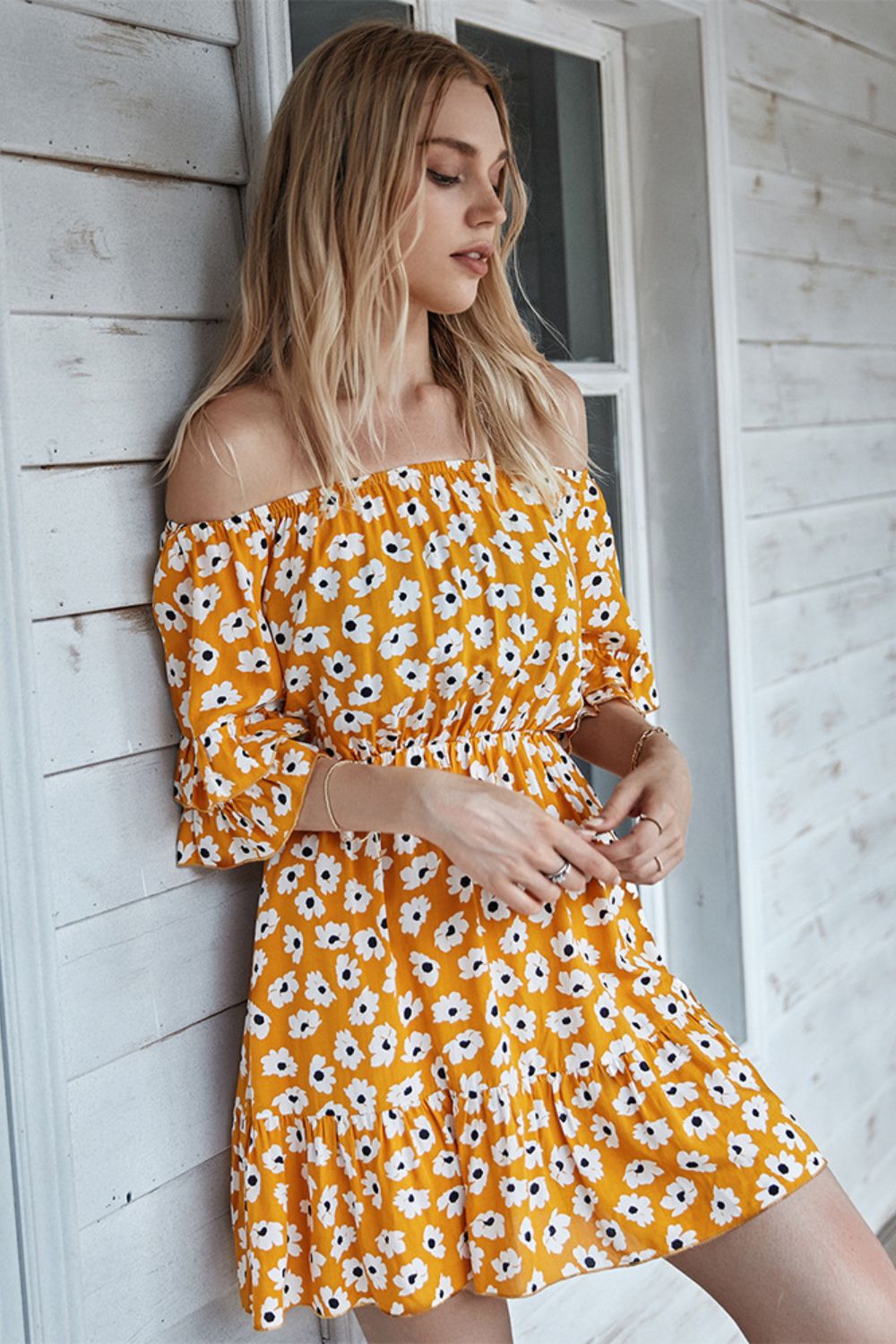 Dainty Daisy Off The Shoulder Dress