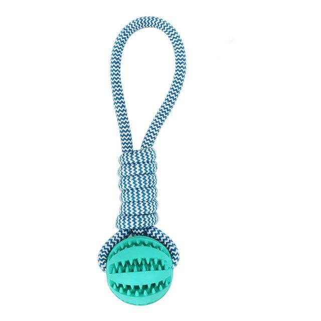 Rubber Ball Chew Toy with Cotton Rope | Dog Toy-3